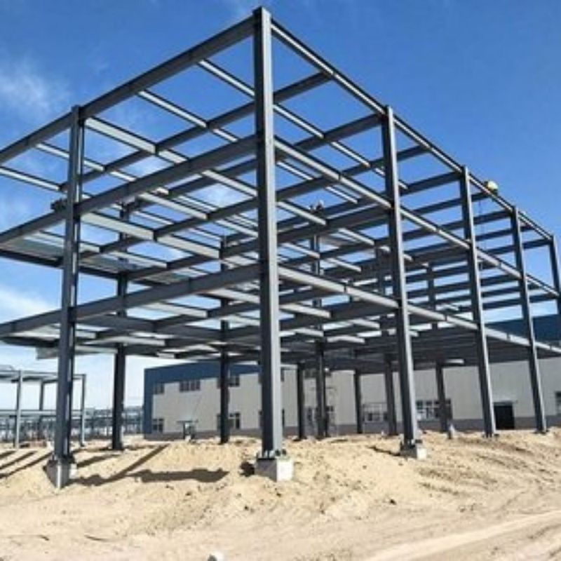 Durable Commercial Steel Framed Workshop Buildings With Welded Connection / Rolled Up Door