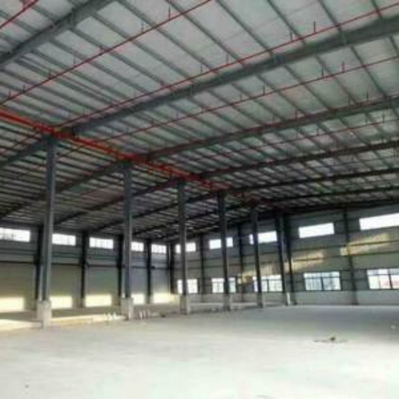 Durable Commercial Steel Framed Workshop Buildings With Welded Connection / Rolled Up Door