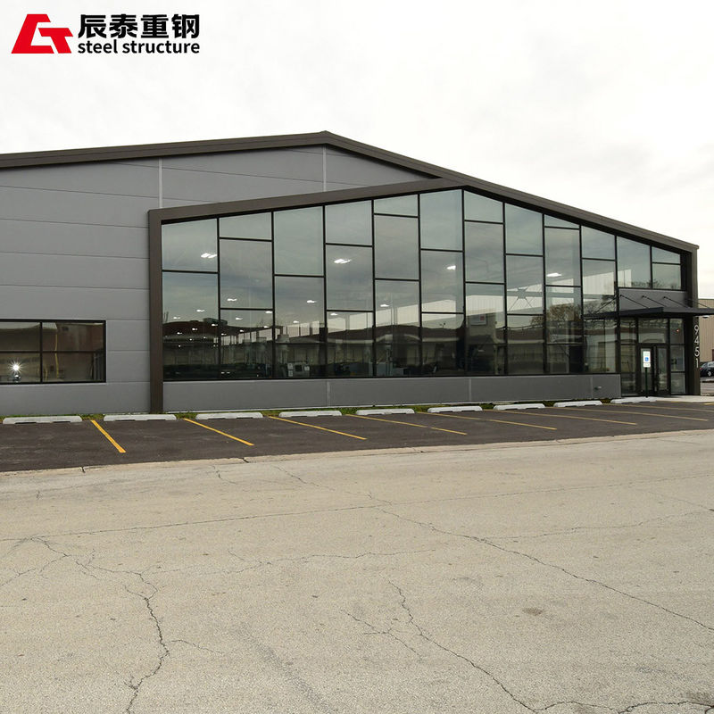 Fire Protection Modern Steel Structure Workshop With Single Sheet Wall Cladding