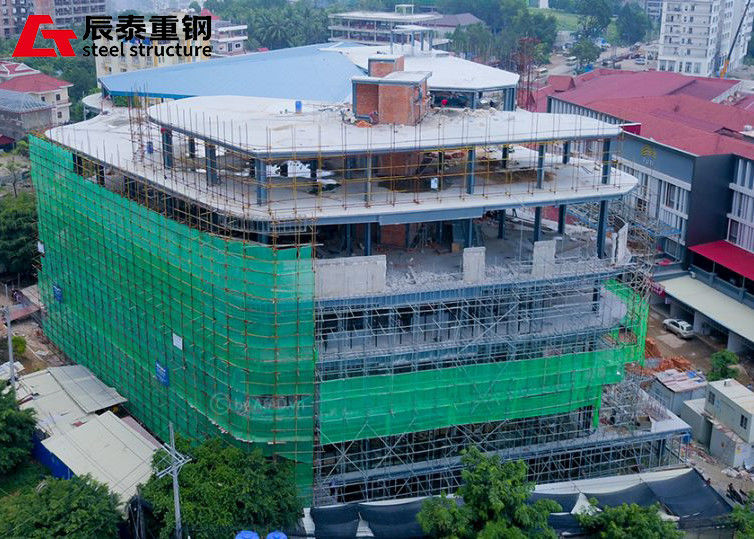 Shopping Mall High Rise Steel Structure Building Galvanized For Flexible Space