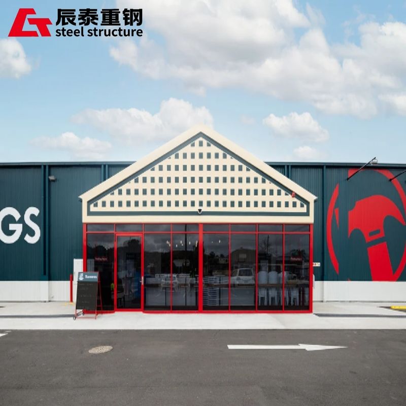 Windproof Colored Prefabricated Steel Structure Building for Commercial Supermarket