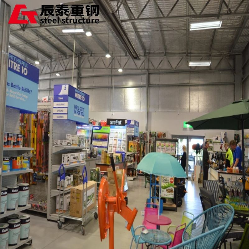 Windproof Colored Prefabricated Steel Structure Building for Commercial Supermarket