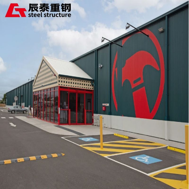 Windproof Colored Prefabricated Steel Structure Building for Commercial Supermarket