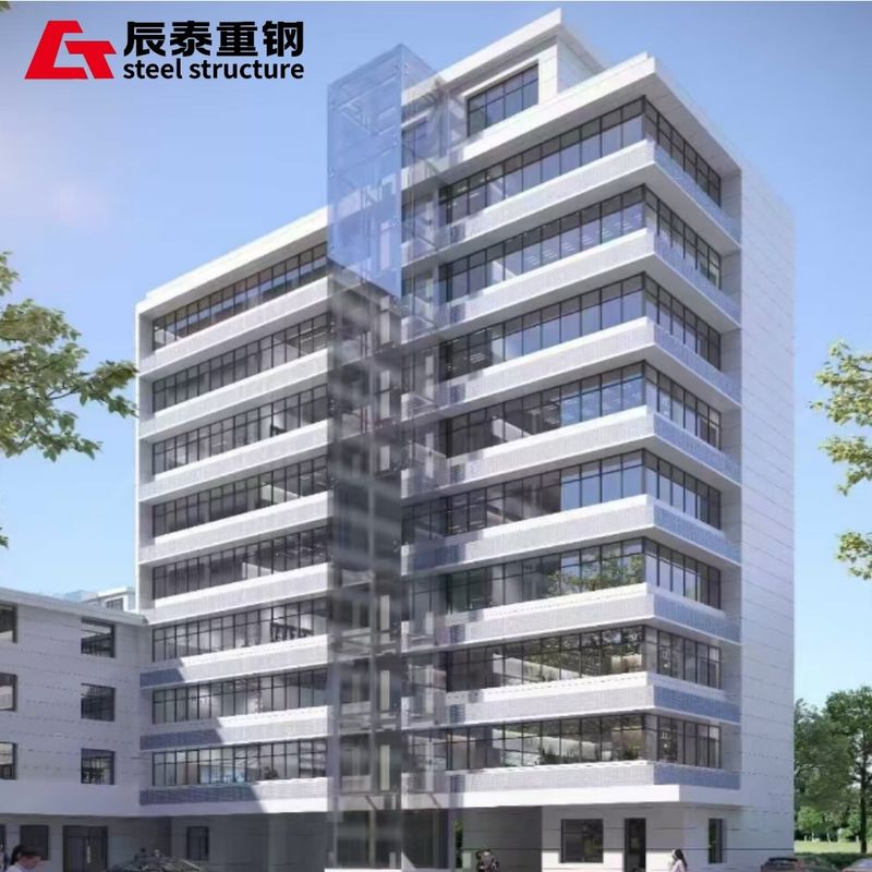 Multi Storey Prefab Steel Structure Office Building With EPS Big Wave Tile Roof