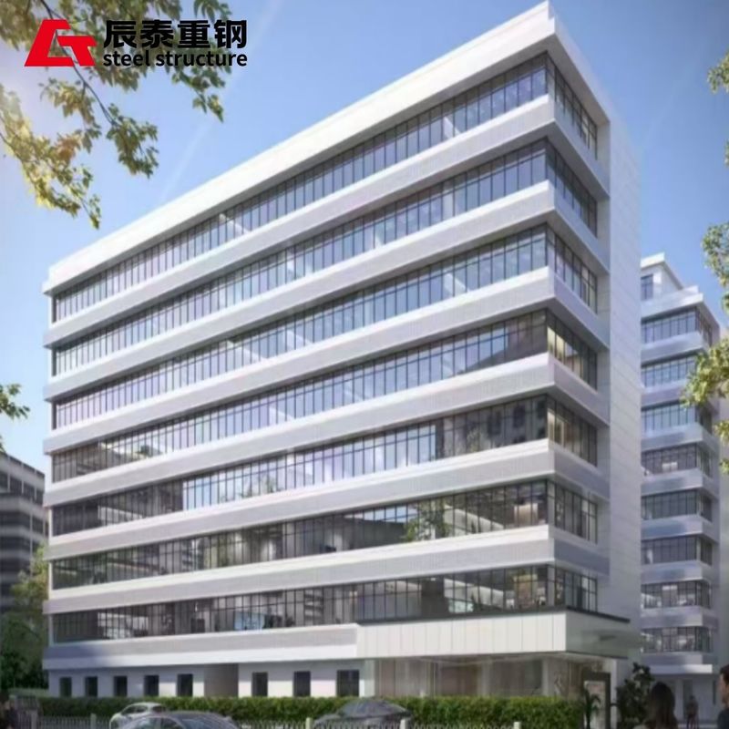 Multi Storey Prefab Steel Structure Office Building With EPS Big Wave Tile Roof