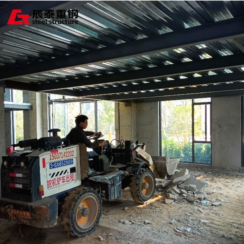 Multi Storey Prefab Steel Structure Office Building With EPS Big Wave Tile Roof